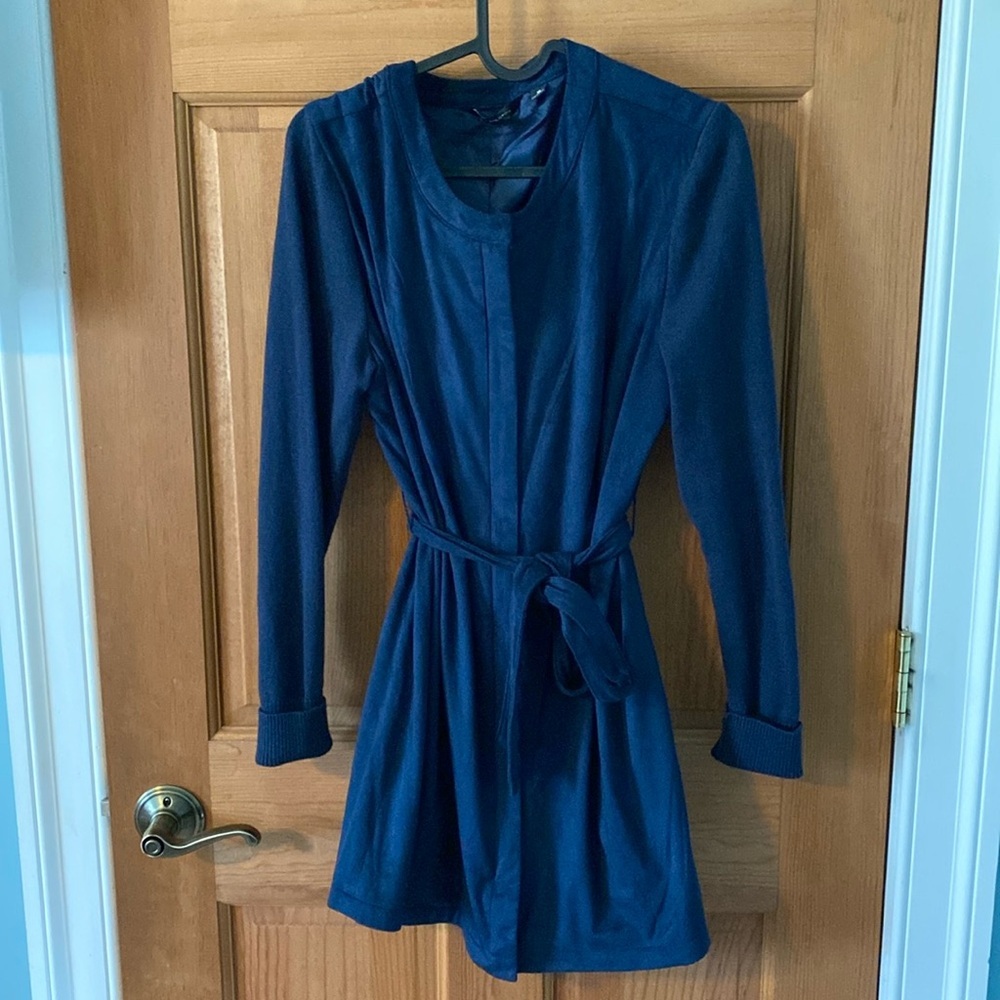 H by Halston Faux Blue Suede Jacket Dress Size 10 New without tag